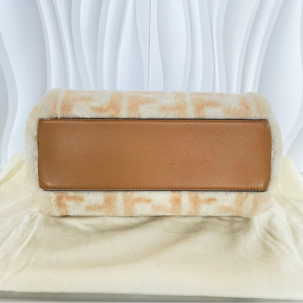 Fendi Peekaboo Shearling FF Motif Top Handle Bag - Picture 6 of 12